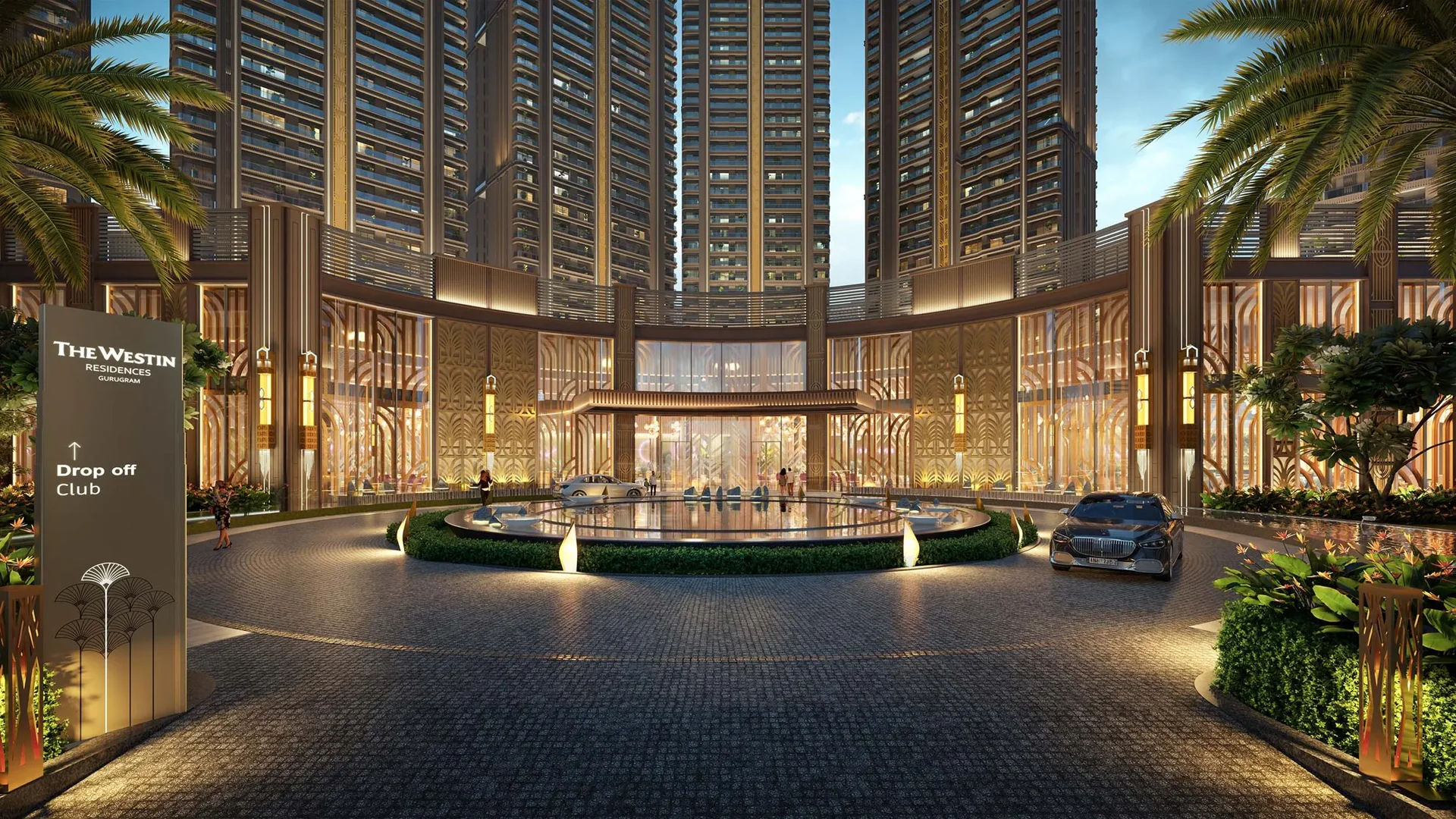 Visualisation of the club drop-off at dusk